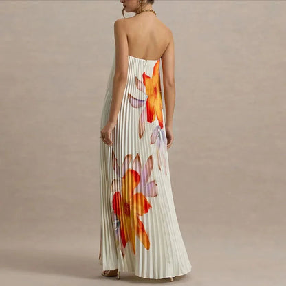 Women's Strapless Maxi Floral Dress