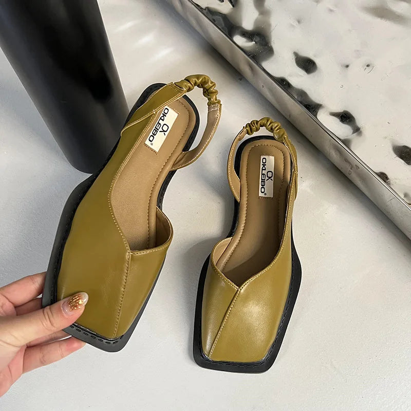 Women's Slingback Sandals Square Toe