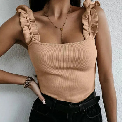 Women's Ruffle Strap Sleeveless