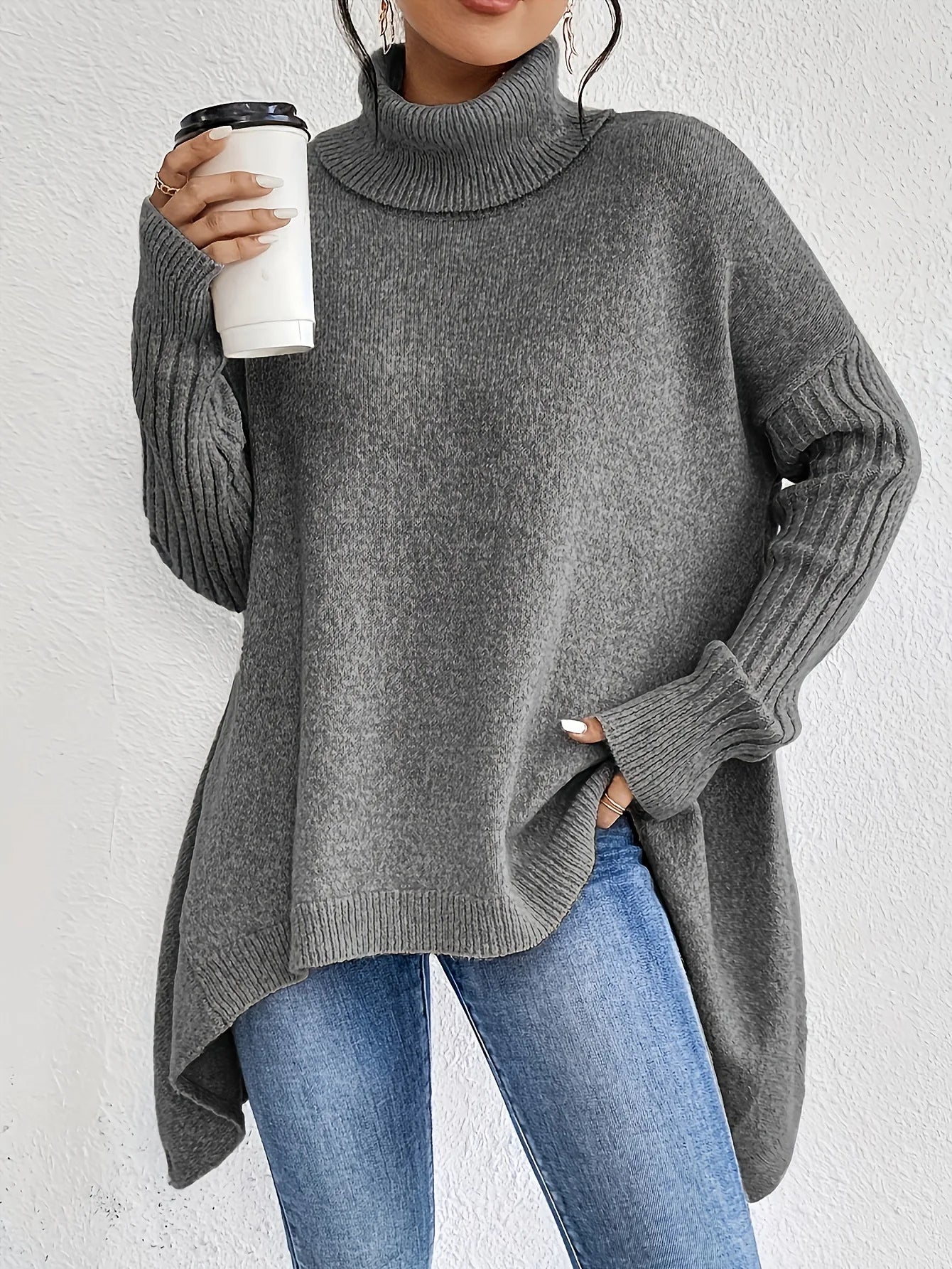Gabriella | Soft Oversized Turtleneck Wool Sweater