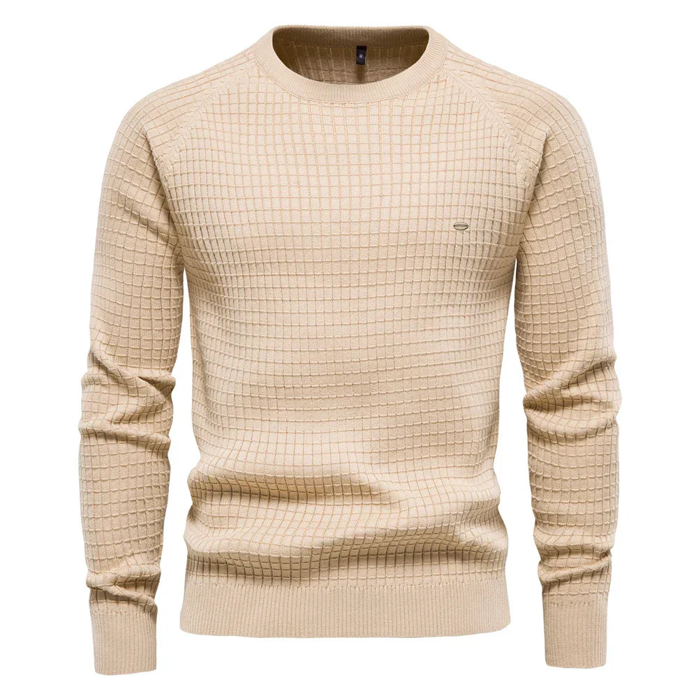 Men's Grid Pattern Sweater