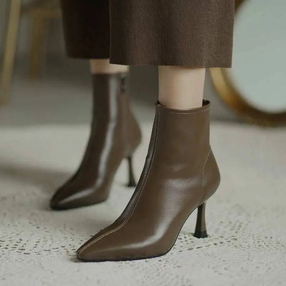 Women's Pointed Toe Ankle Boots Heel