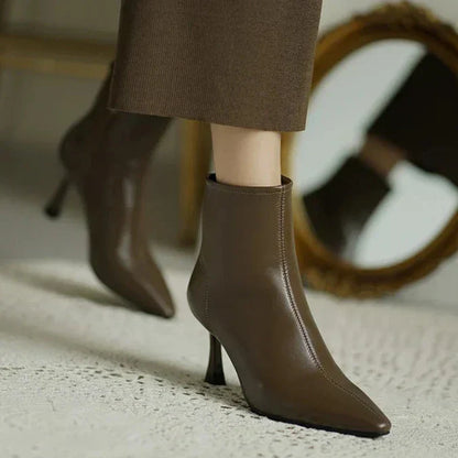 Women's Pointed Toe Ankle Boots Heel