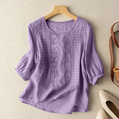 Women's Relaxed Fit Embroidered Blouse