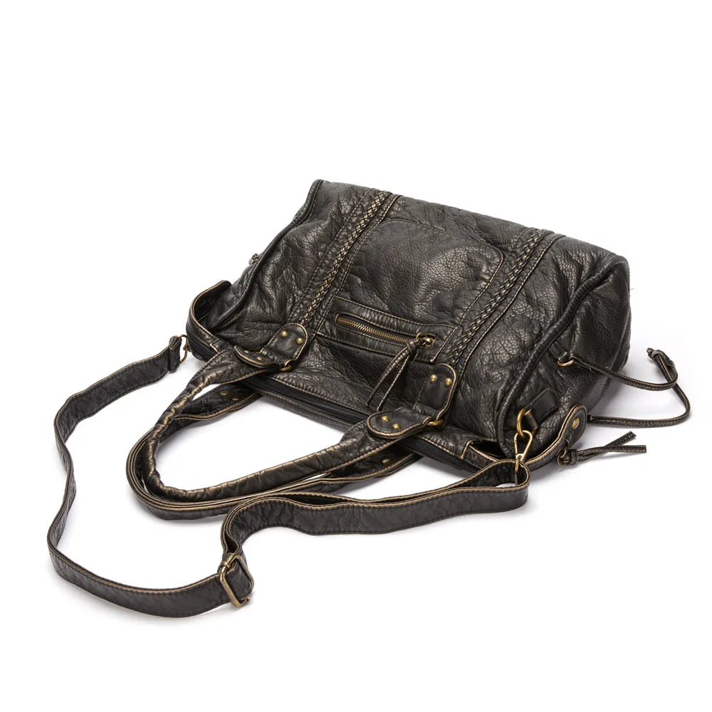 Women's Leather Carryall Bag Classic Style
