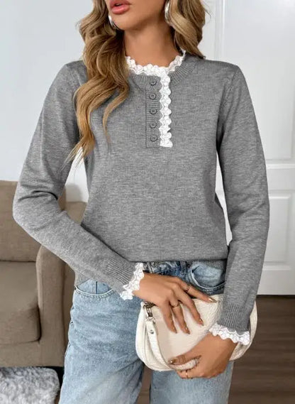 Women's Long-Sleeve Knit Sweater