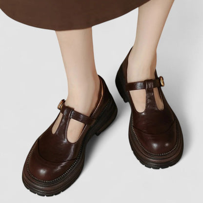 Women's Mary Jane Shoes Thick Sole Buckle Style - VibreMode