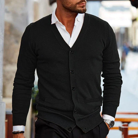 Men's Knitted Cardigan Sweater - VibreMode