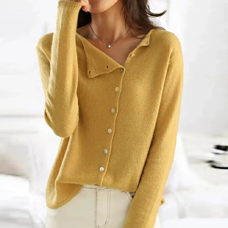 Women's Cashmere Cardigan Buttons Autumn Beige