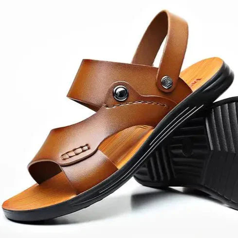 Stylish Vegan Leather Flat Sandals