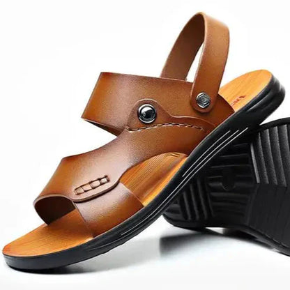 Stylish Vegan Leather Flat Sandals