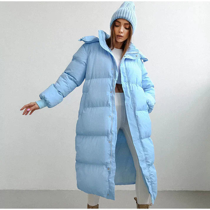 Women's Long Puffer Coat Insulated Hooded