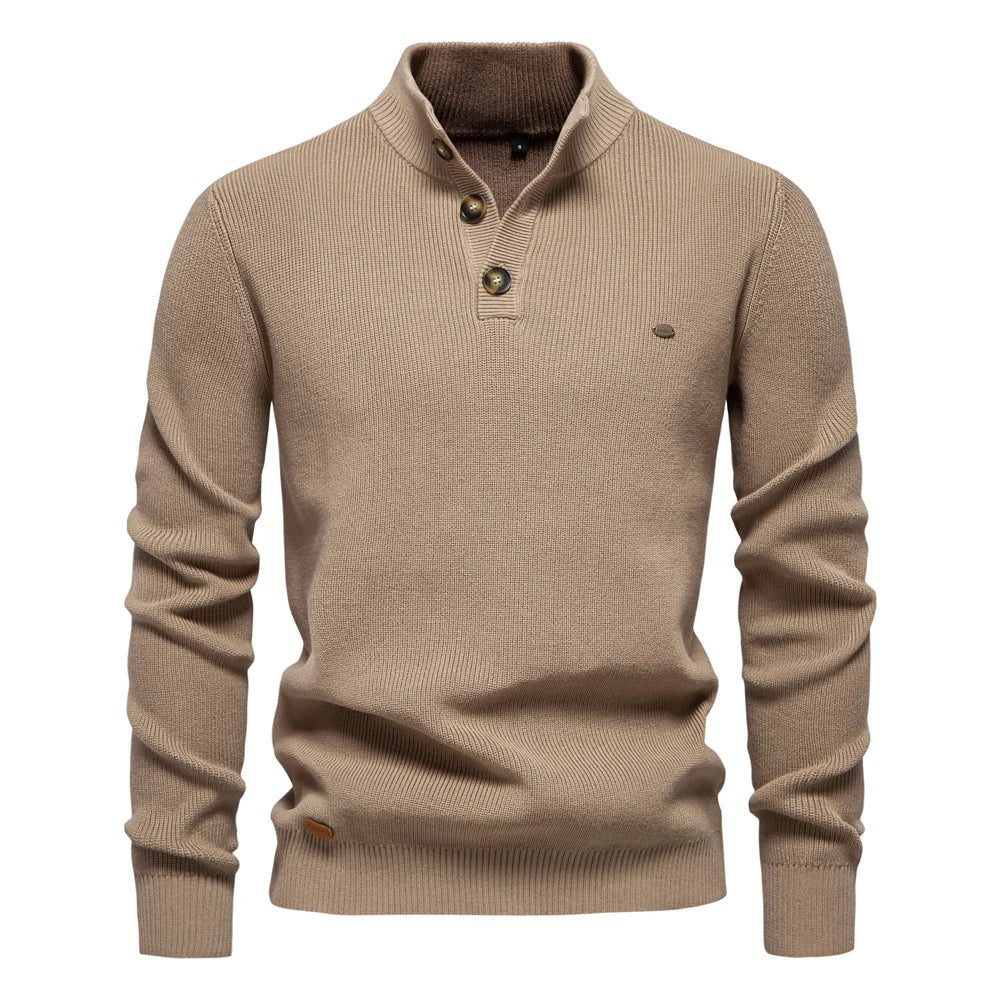 Women's Buttoned Sweater Maple Wood - VibreMode