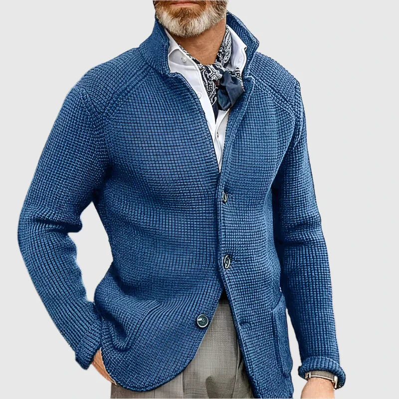 Men's Button Front Cardigan Stand Collar