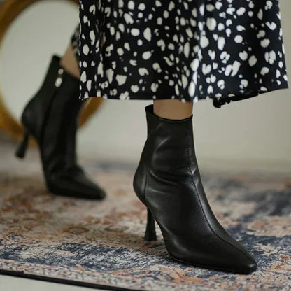 Women's Pointed Toe Ankle Boots Heel