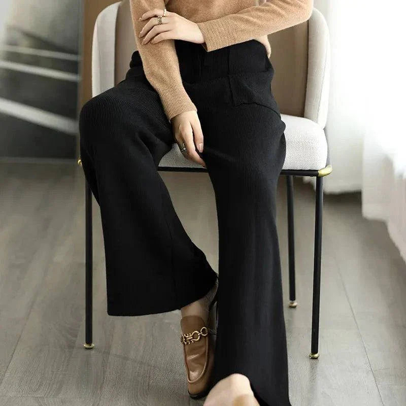 Women's Wool Relaxed Fit Pants - VibreMode
