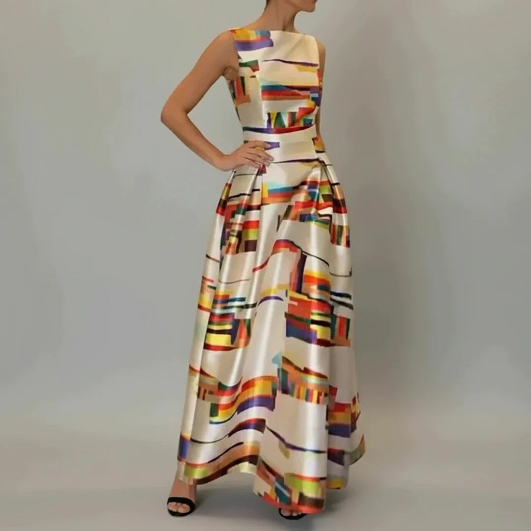 Women's Sleeveless Maxi Dress Fit Flare Style - VibreMode