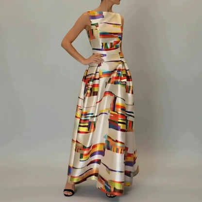 Women's Sleeveless Maxi Dress Fit Flare Style - VibreMode