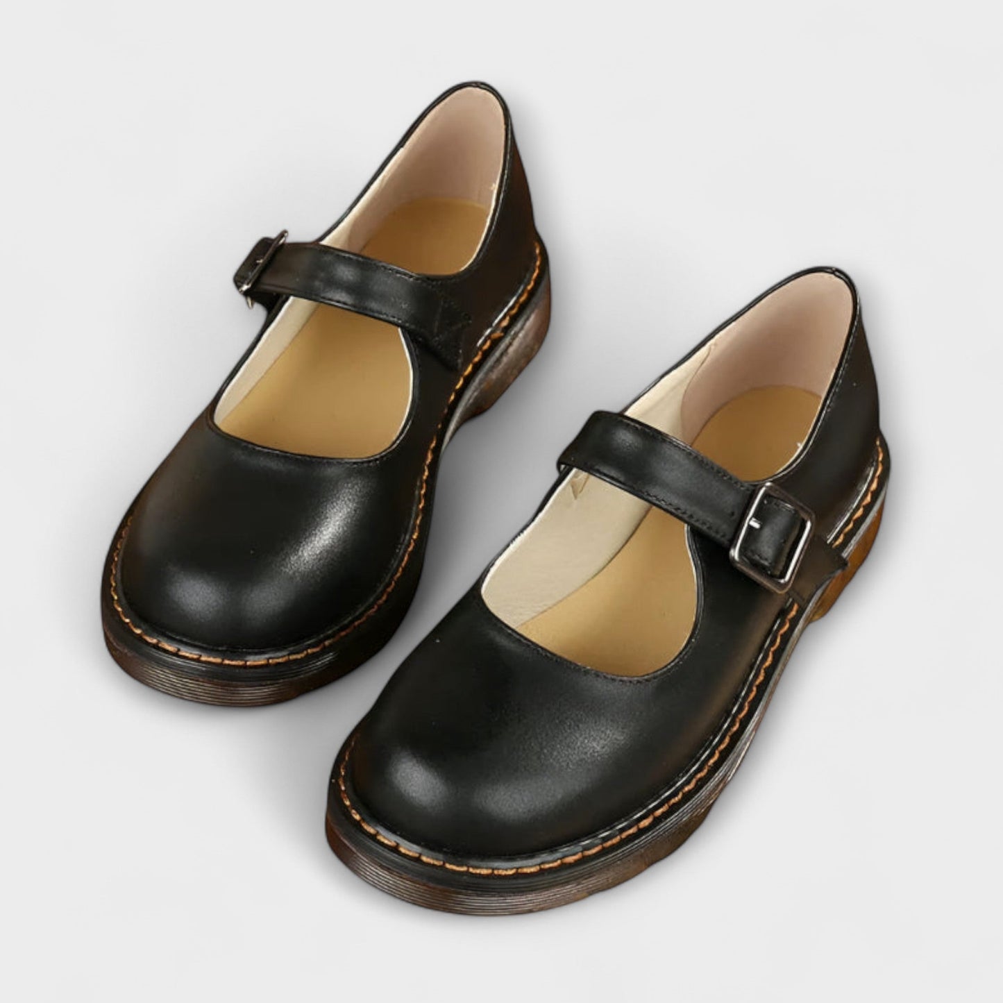 Women's Mary Jane Shoes Side Buckle Closure
