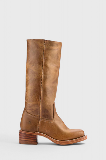 Women's Knee High Boots Stacked Heel Round Toe