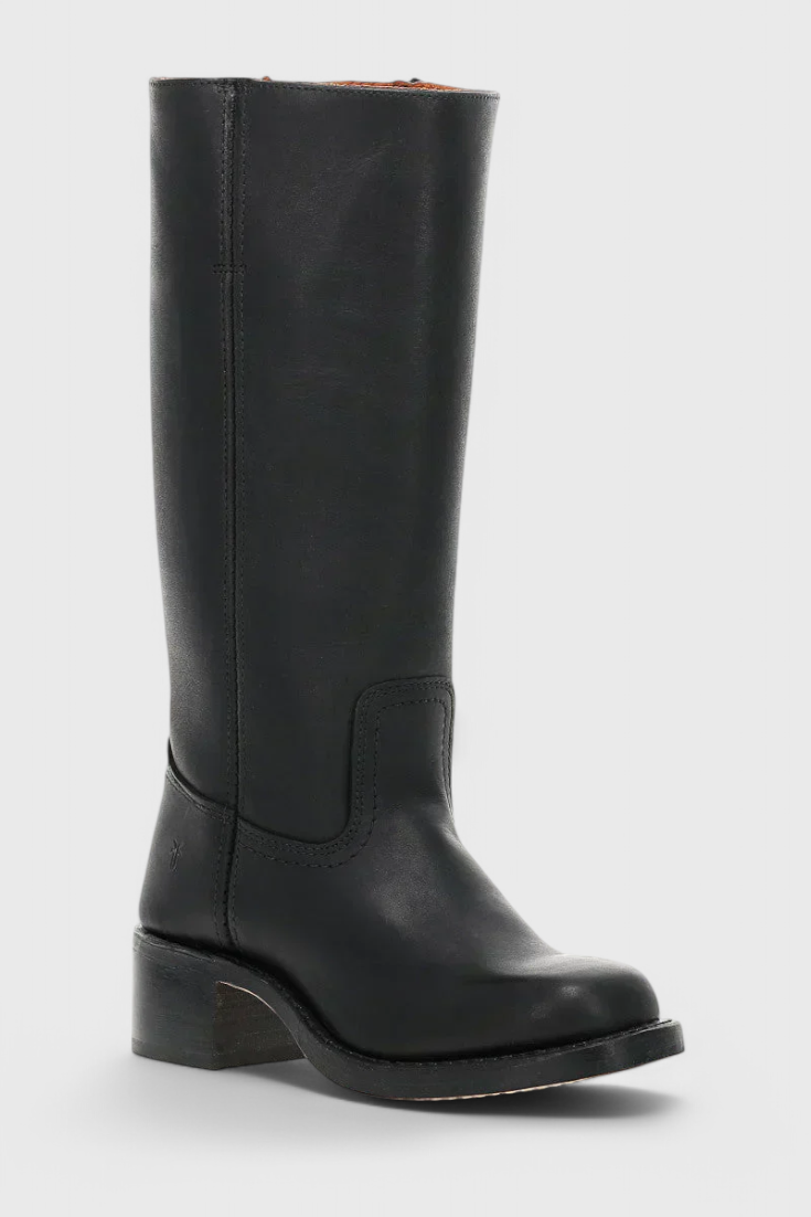 Women's Knee High Boots Stacked Heel Round Toe