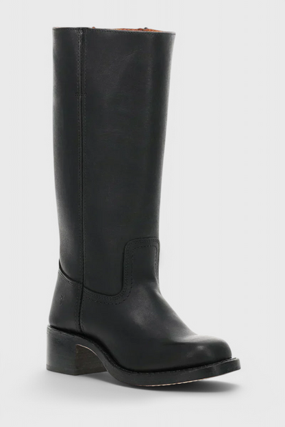 Women's Knee High Boots Stacked Heel Round Toe