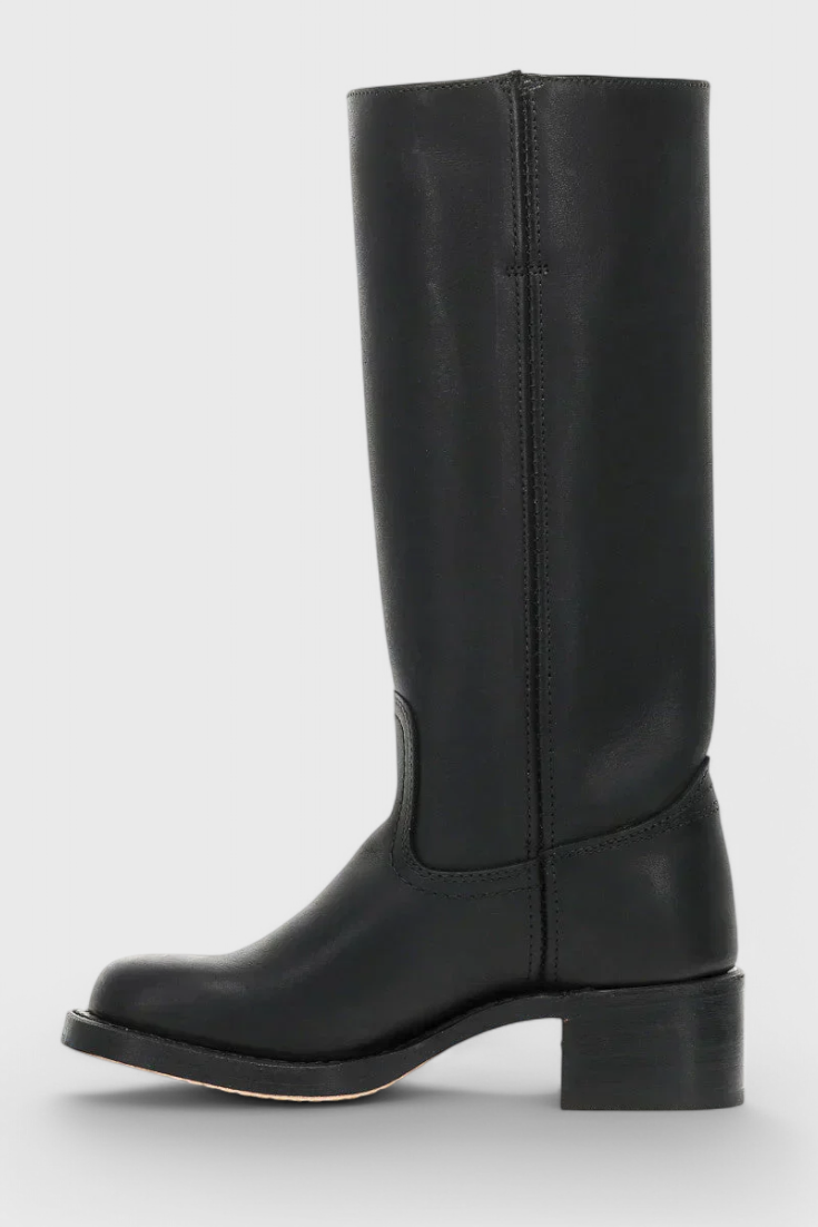 Women's Knee High Boots Stacked Heel Round Toe