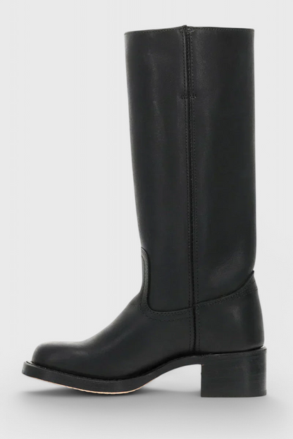 Women's Leather Knee High Boots With Heels
