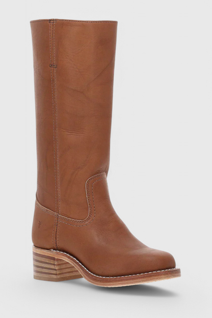 Women's Leather Knee High Boots With Heels