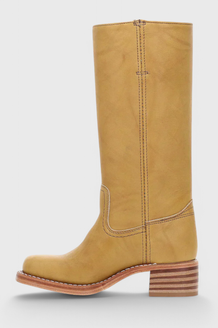 Women's Leather Knee High Boots With Heels
