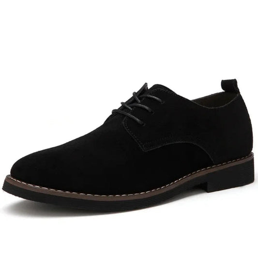 Men's Suede Oxford Shoes Lace-Up Brown - VibreMode