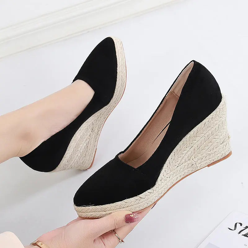 Women's Suede Wedge Shoes - VibreMode