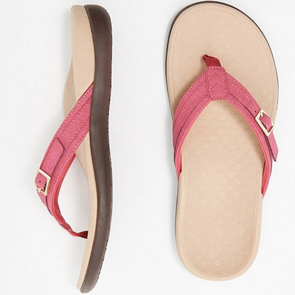 Women's Buckle Thong Flip Flops Ergonomic Comfort - VibreMode