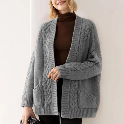 Women's Cable-Knit Open-Front Cardigan