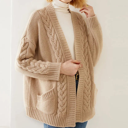 Women's Cable-Knit Open-Front Cardigan - VibreMode