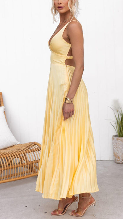 Elegant V-Neck Maxi Dress for Women Evening Wear