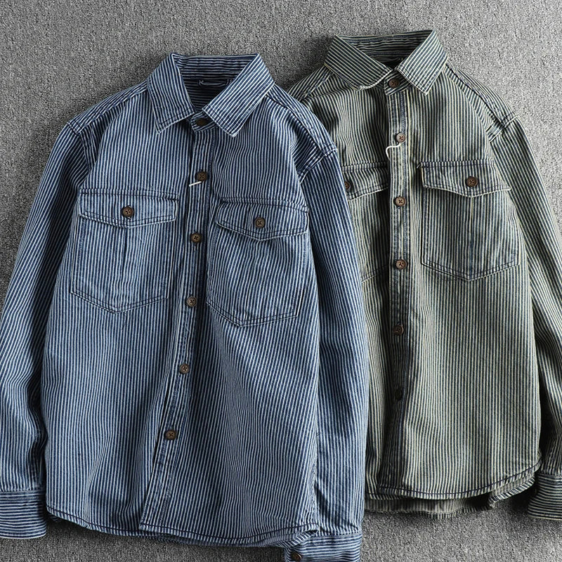Men's Long Sleeve Stripe Shirt