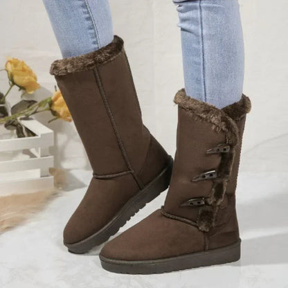Women's Snow Boots Thick Soled Cozy Velvet Lining - VibreMode