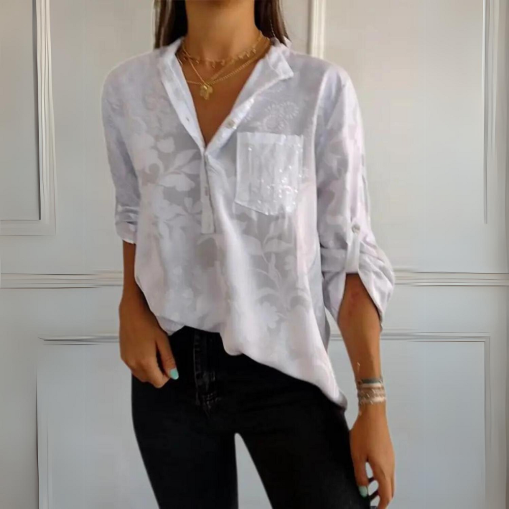 Women's Loose Fit Floral Blouse - VibreMode
