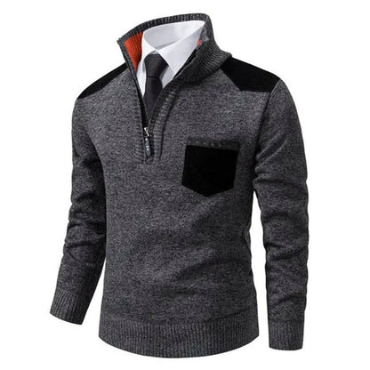 Warm Mens Pullover Sweater with Pocket