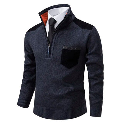 Warm Mens Pullover Sweater with Pocket