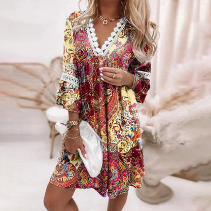 Casual Floral Mini Dress for Women
