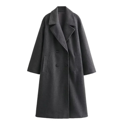 Women's Longline Coat Wide Lapel