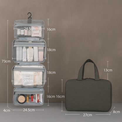 Travel Toiletries Bag Multi Compartment Organiser - VibreMode