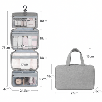 Travel Toiletries Bag Multi Compartment Organiser