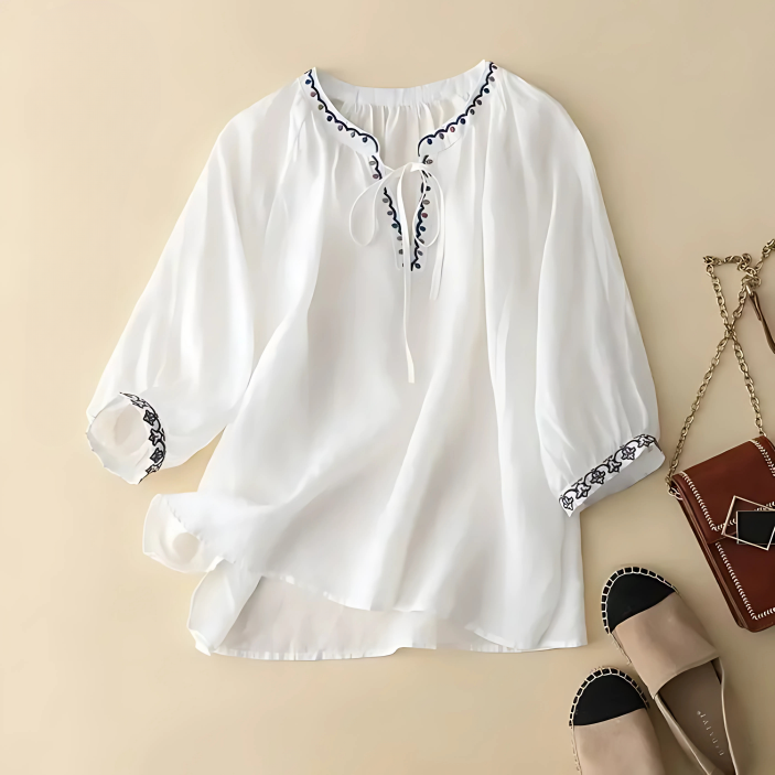 Women's Embroidered Summer Blouse - VibreMode