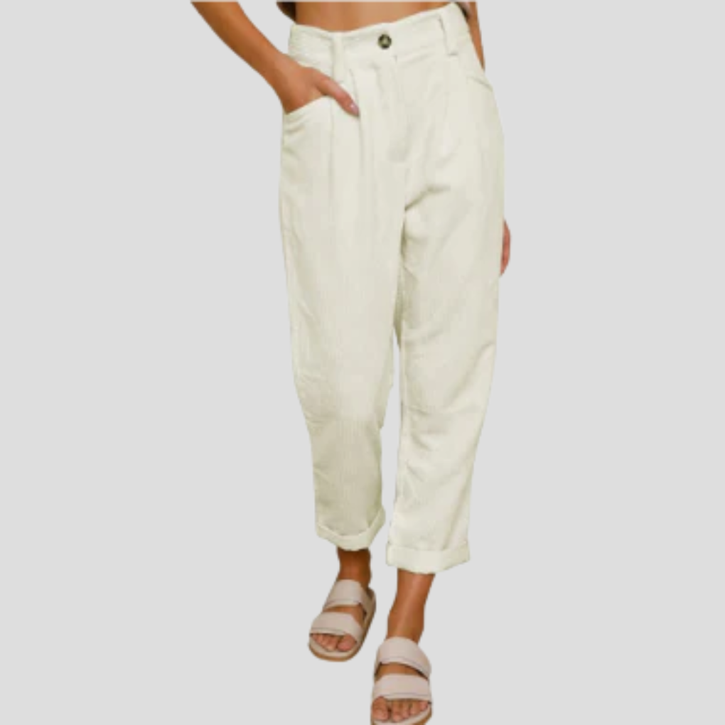 Corduroy Trousers Casual Textured Pants