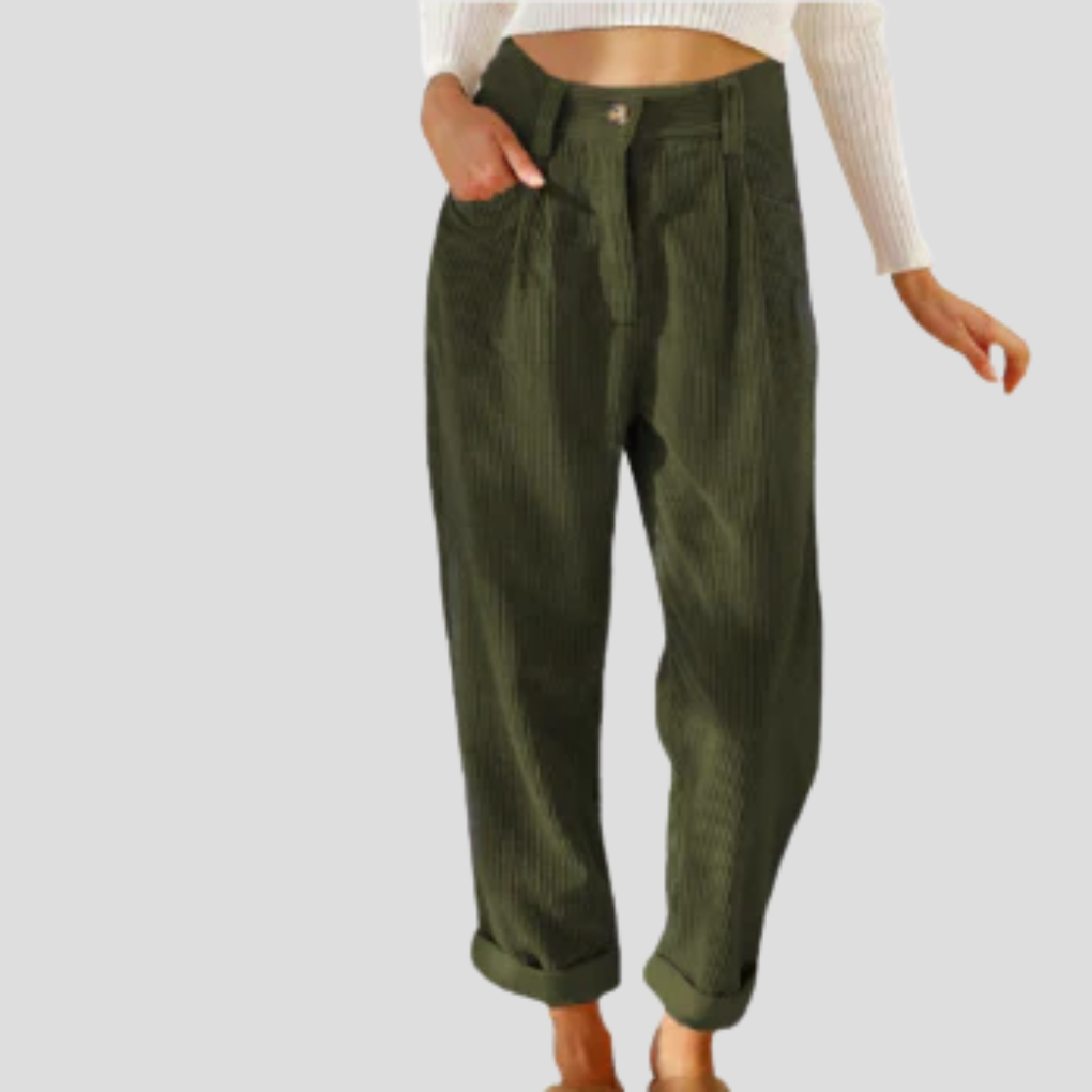 Corduroy Trousers Casual Textured Pants