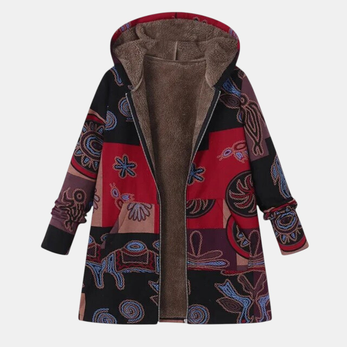 Unique Colorful Patchwork Hooded Jacket Coat - VibreMode