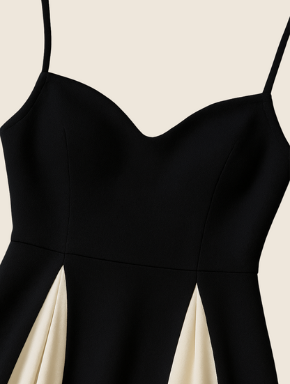 Women's Elegant Contrast Panel Dress